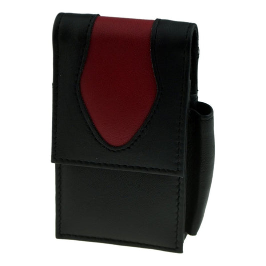 Black & Red Petal Leather Cigarette Packet Holder with Lighter Holder - Ashton and Finch