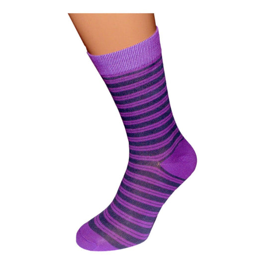 Purple & Grey Striped Mens Socks - Ashton and Finch