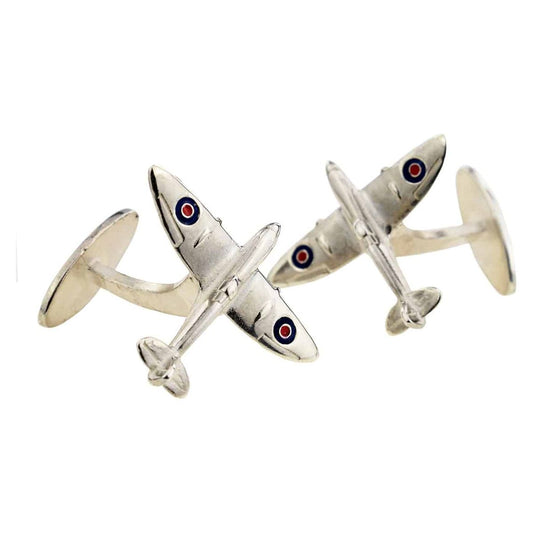 Sterling Silver Spitfire Fighter Aeroplane Cufflinks - Ashton and Finch
