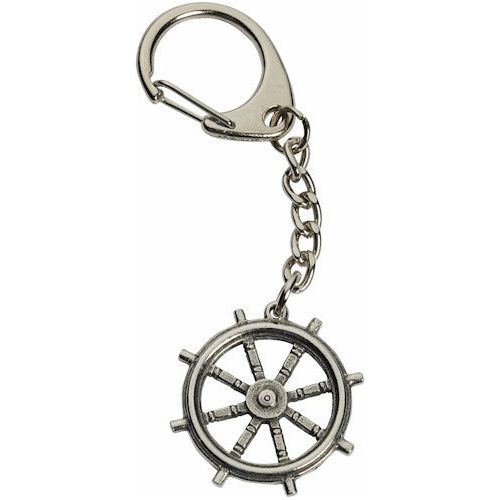 Pewter Ships Wheel Keyring - Ashton and Finch