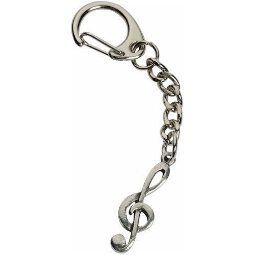 Pewter Small Treble Clef Keyring - Ashton and Finch