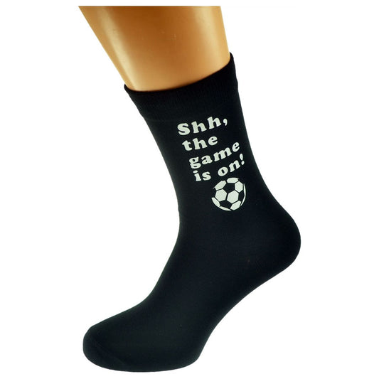 Shh the game is on Football Fan Mens Black Socks - Ashton and Finch
