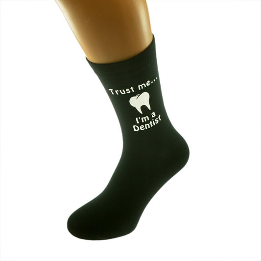 Trust me I'm a Dentist with Tooth Image Mens Black Socks - Ashton and Finch