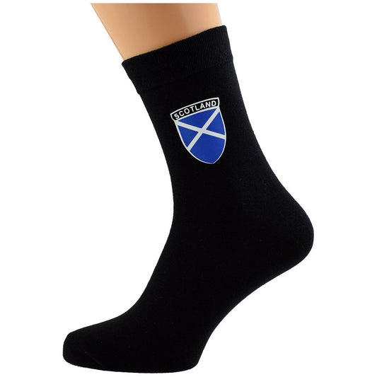 Scotland Shield Design Mens Scottish Black Socks - Ashton and Finch