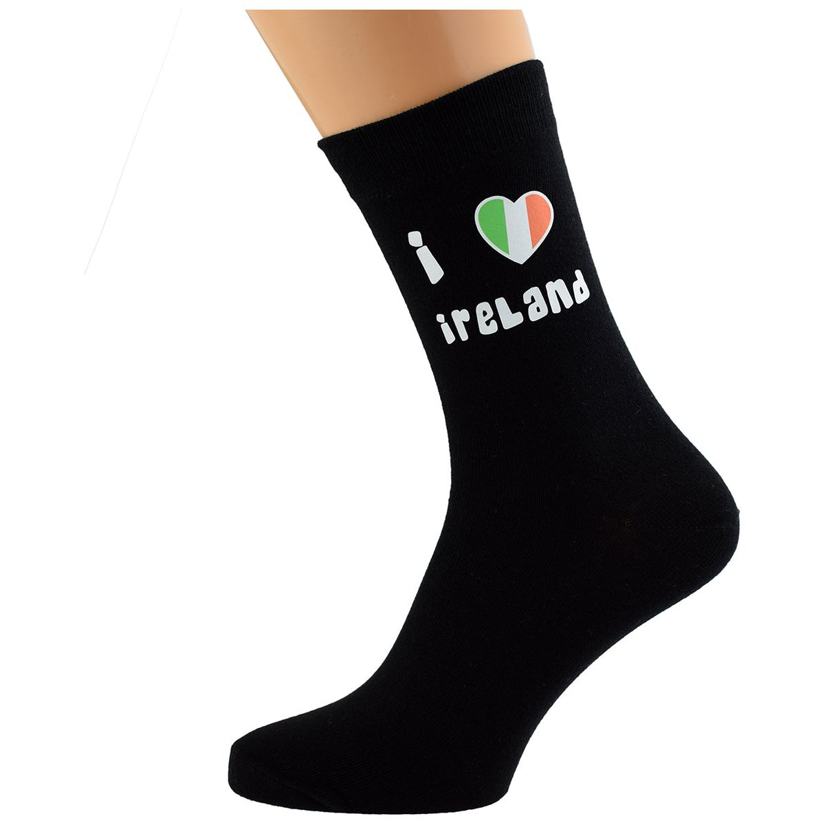I Love Ireland Flag Design Mens Black Socks - Ashton and Finch