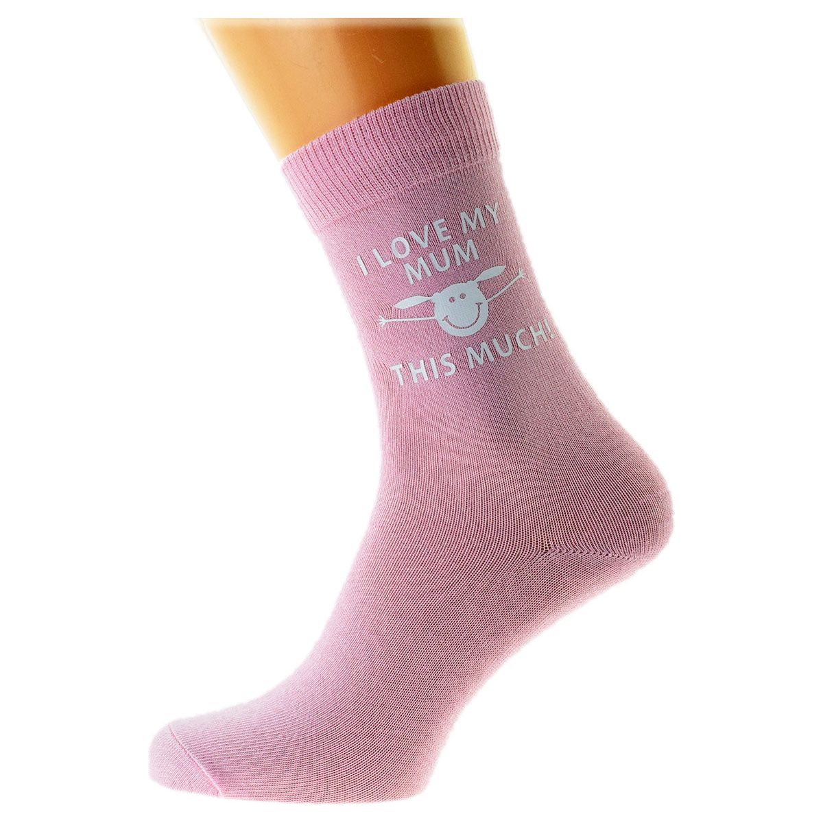 I Love my Mum This Much Light Pink Ladies Socks - Ashton and Finch