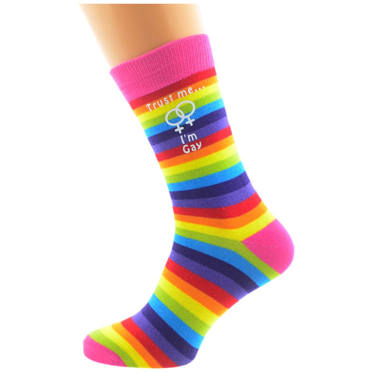 Trust me I'm Gay Female Sign Rainbow Socks - Ashton and Finch