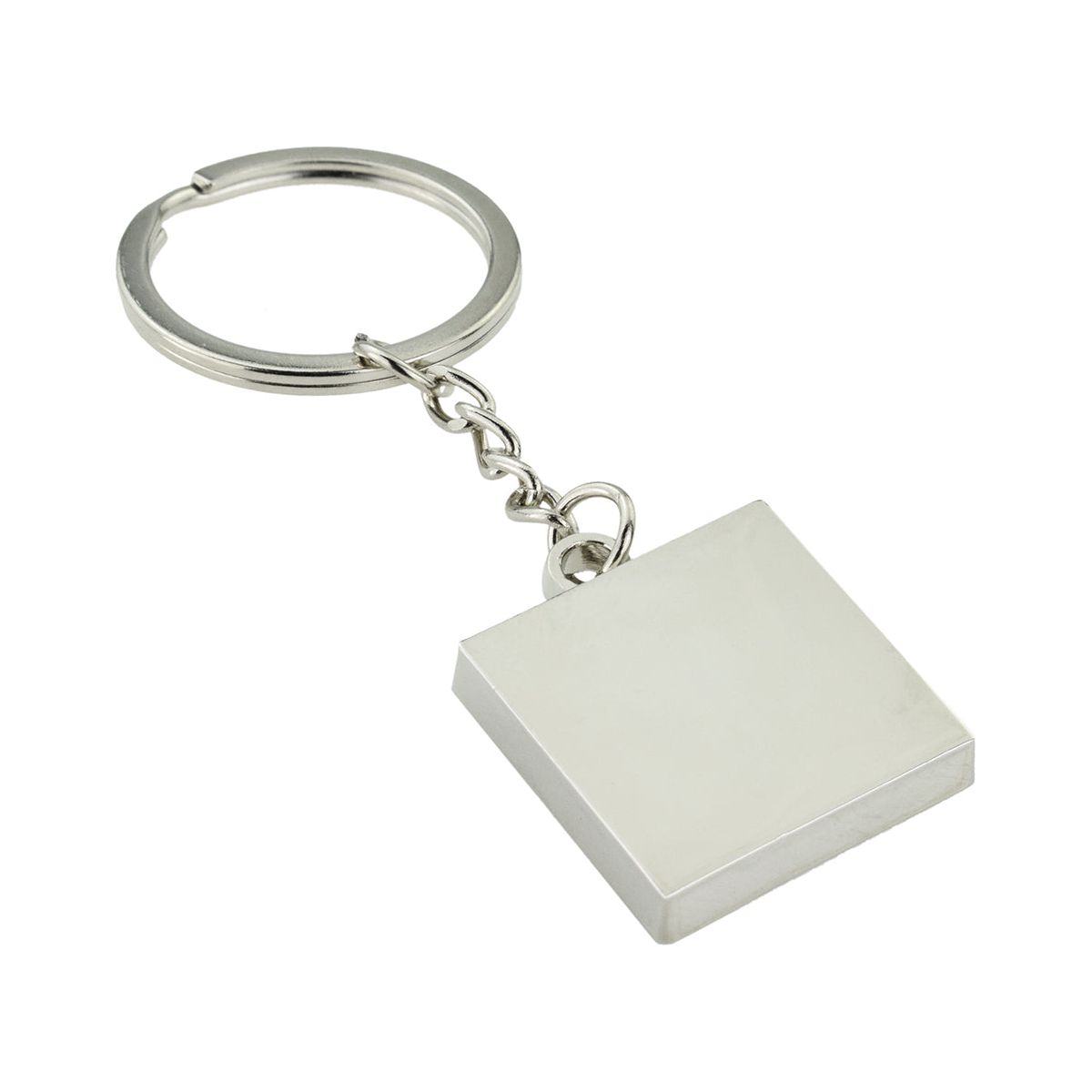 Personalised Silver Coloured Square Keyring - Ashton and Finch