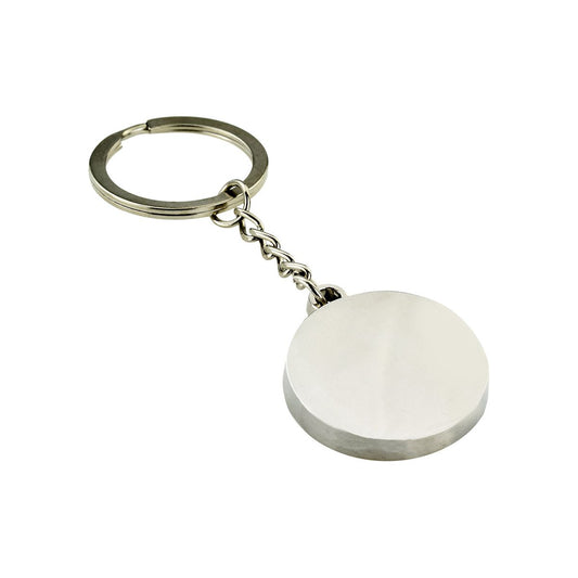 Personalised Silver Coloured Round Keyring - Ashton and Finch