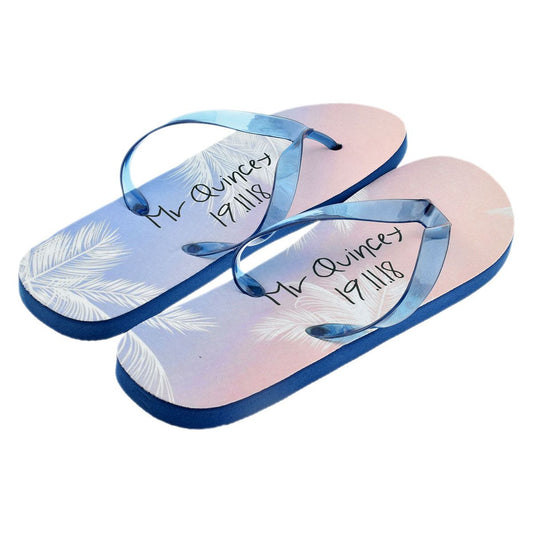 Personalised Mens Blue Flip Flops - Ashton and Finch