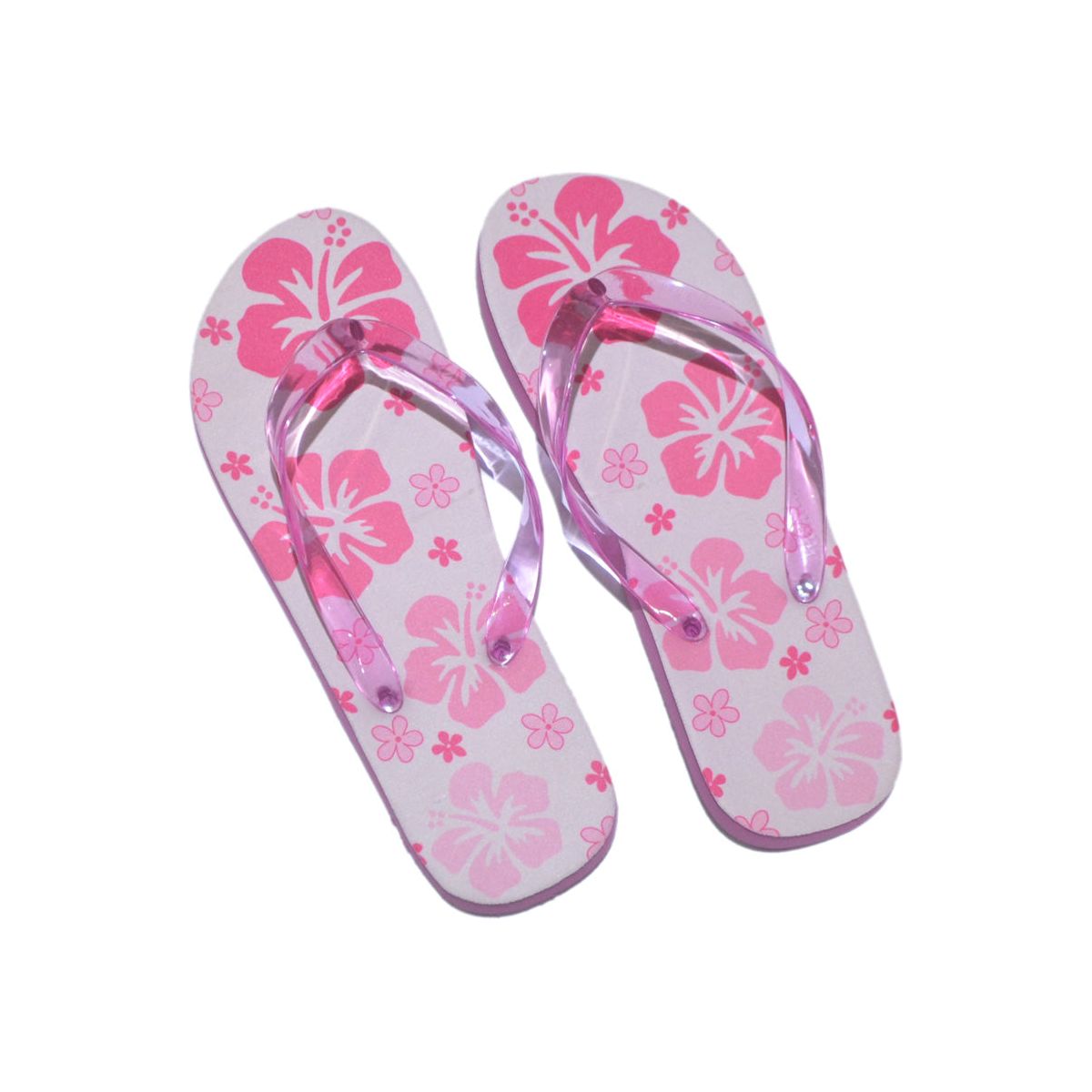 Ladies Pink Floral Design Flip Flops - Ashton and Finch