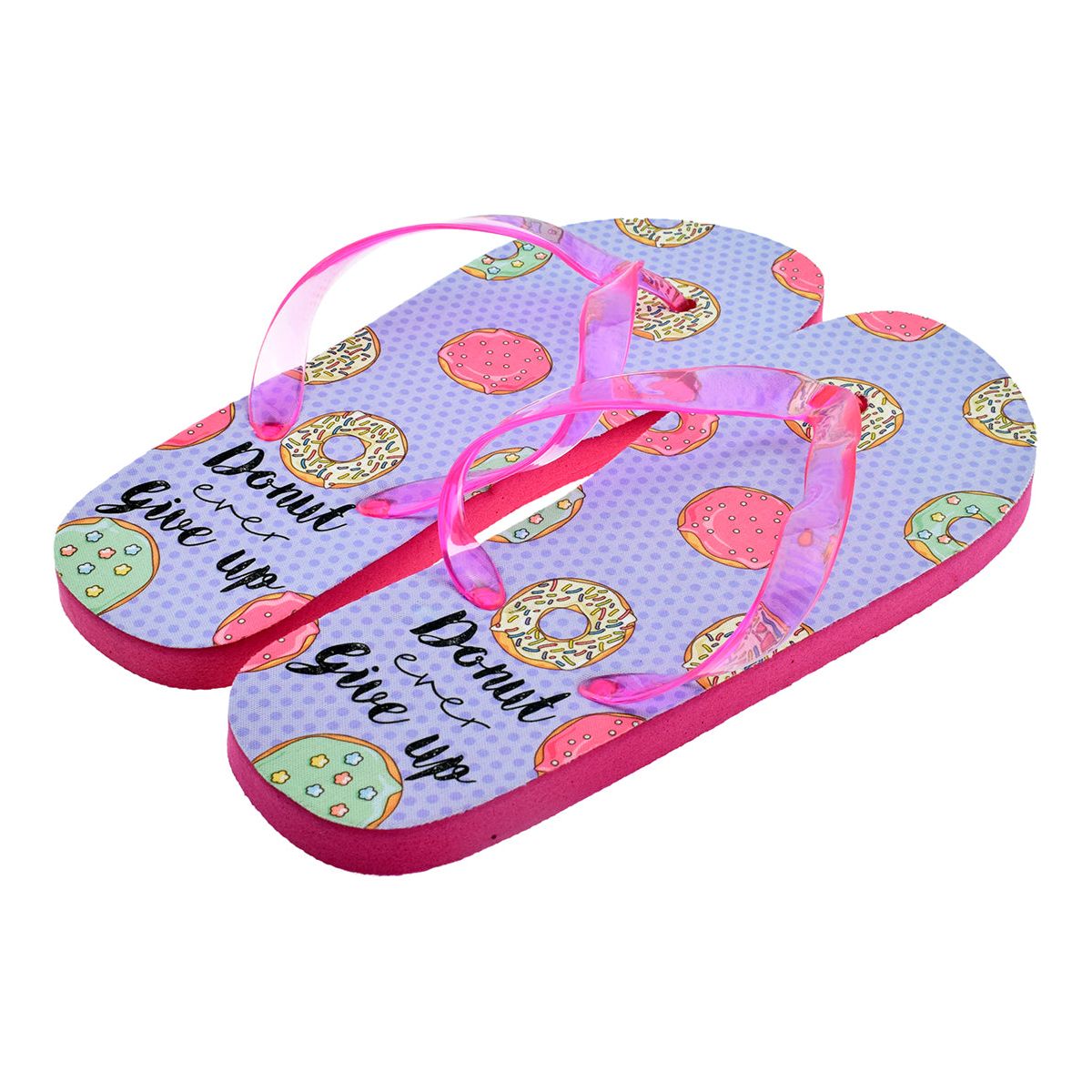 Ladies Donut Give up Comedy Flip Flops - Ashton and Finch