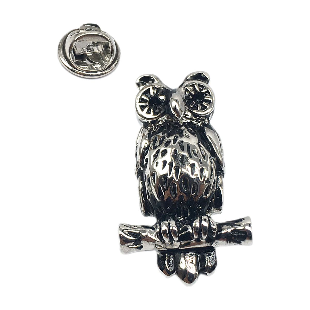 Owl on a Perch Lapel Pin Badge - Ashton and Finch