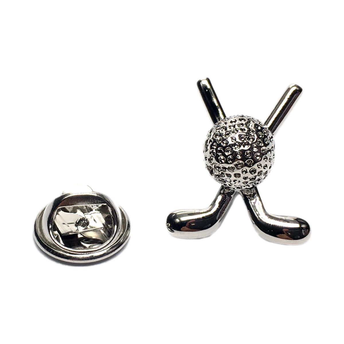 Crossed Golf Clubs & Ball Lapel Pin Badge - Ashton and Finch