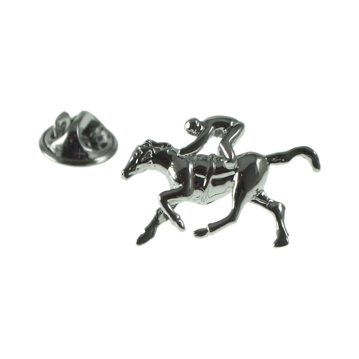 Horseracing Jockey on Horseback Lapel Pin Badge - Ashton and Finch