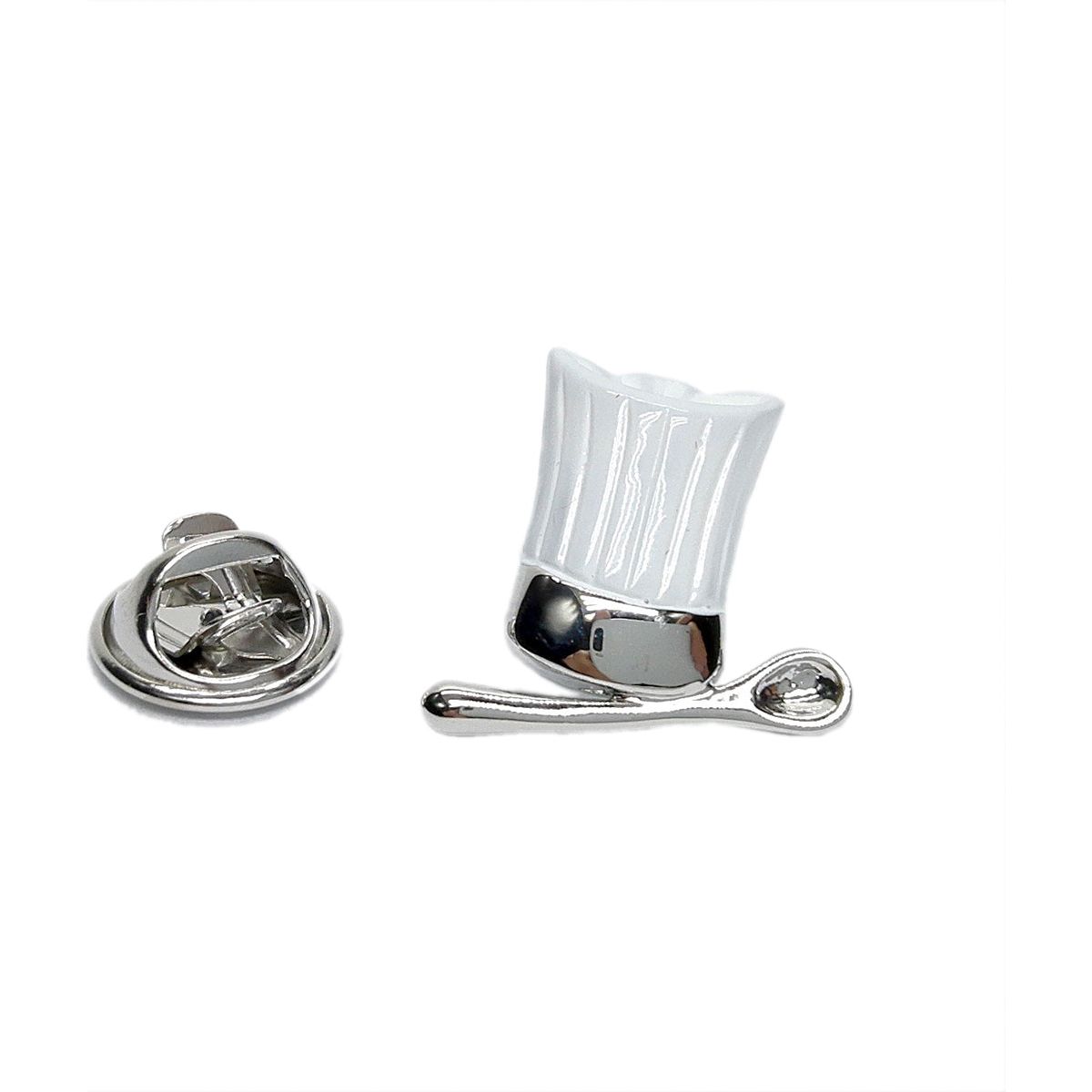 White Chefs Hat Lapel Pin Badge - Ashton and Finch