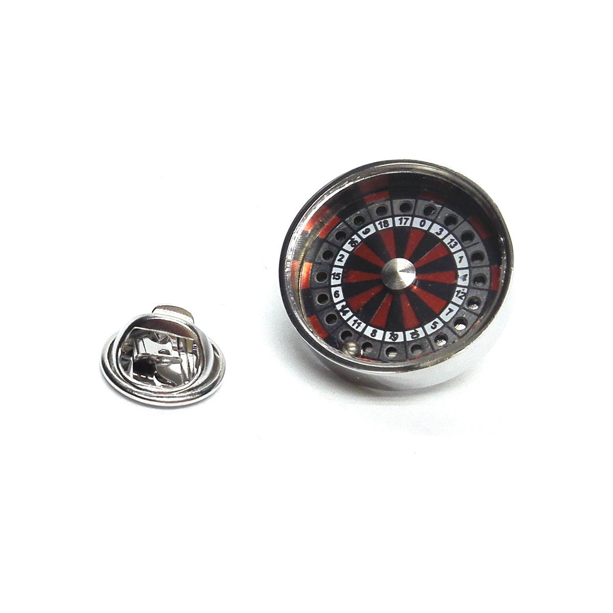 Roulette Wheel with Ball Lapel Pin Badge - Ashton and Finch