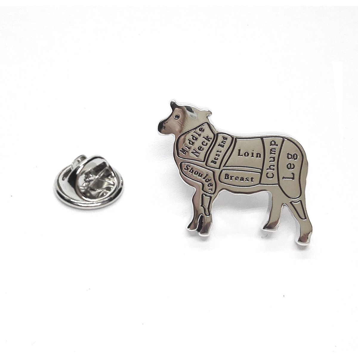 Butchers Cuts of Lamb / Sheep Lapel Pin Badge - Ashton and Finch