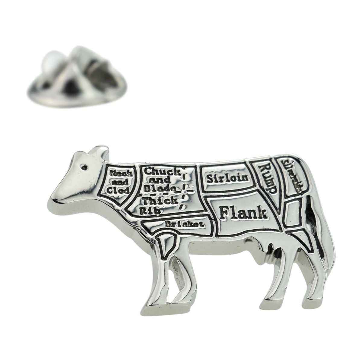 Butchers Cuts of Beef Cow Lapel Pin Badge - Ashton and Finch