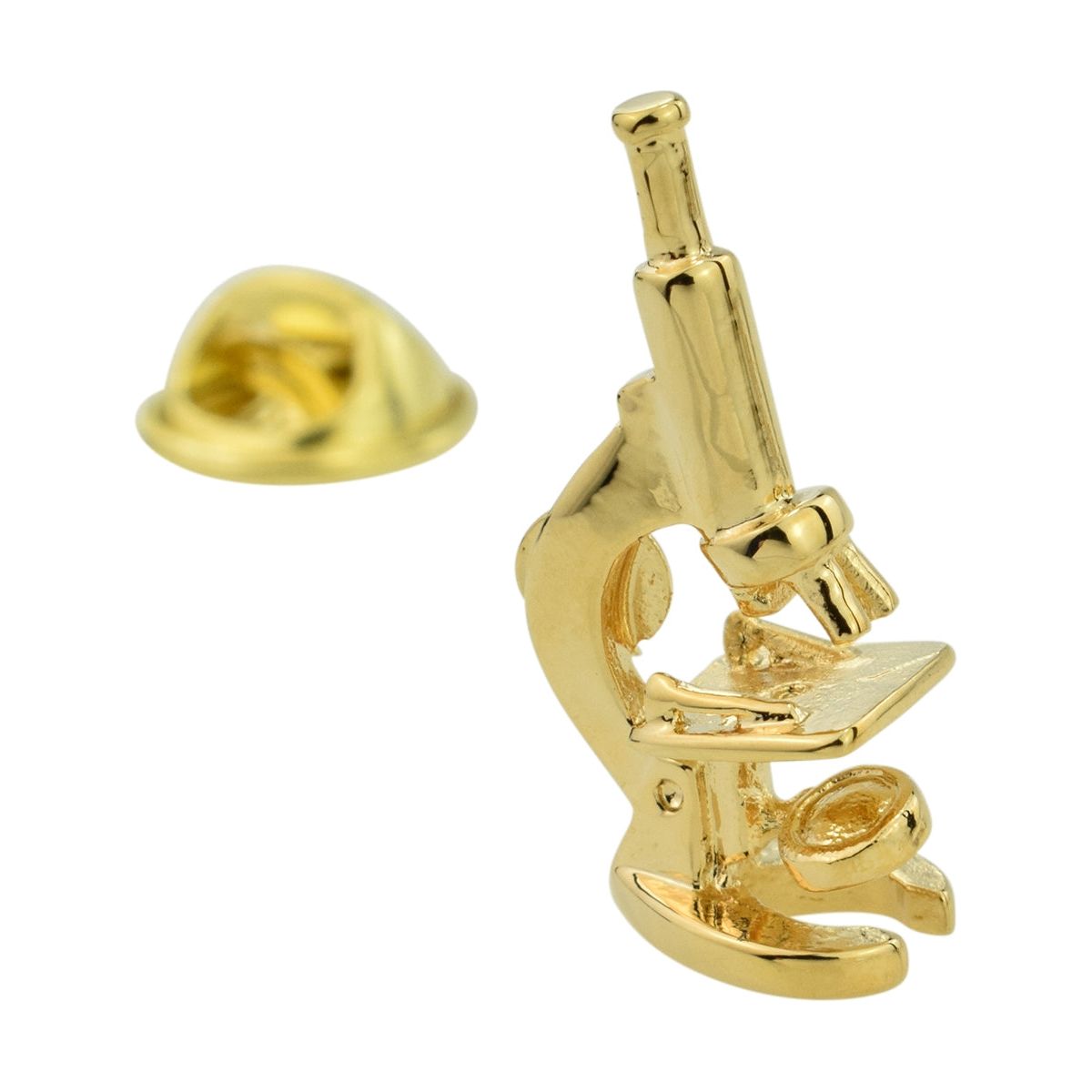 Gold Microscope Lapel Pin Badge - Ashton and Finch