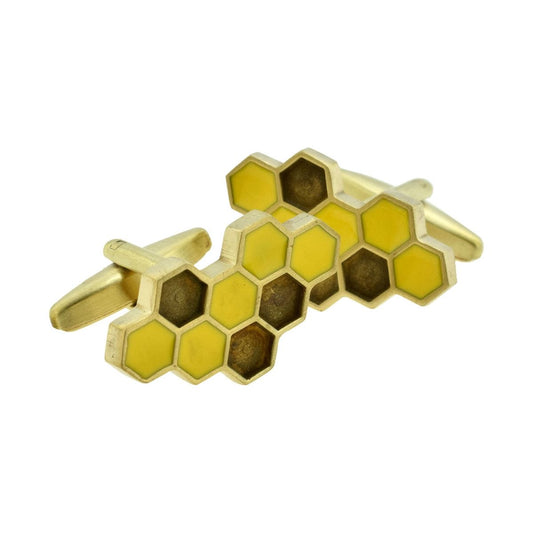 Brushed Brass Honeycomb Cufflinks - Ashton and Finch