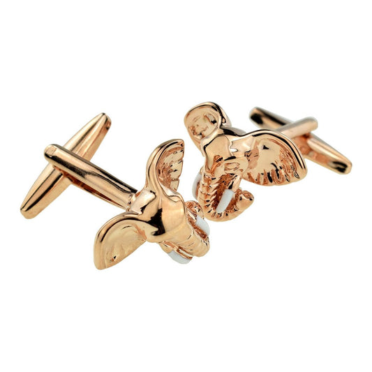 Rose Gold Plated Elephant with White Tusks Cufflinks - Ashton and Finch