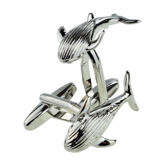 Swimming Whales Design Cufflinks - Ashton and Finch