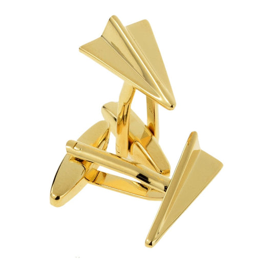 Gold Plated Paper Plane Design Cufflinks - Ashton and Finch