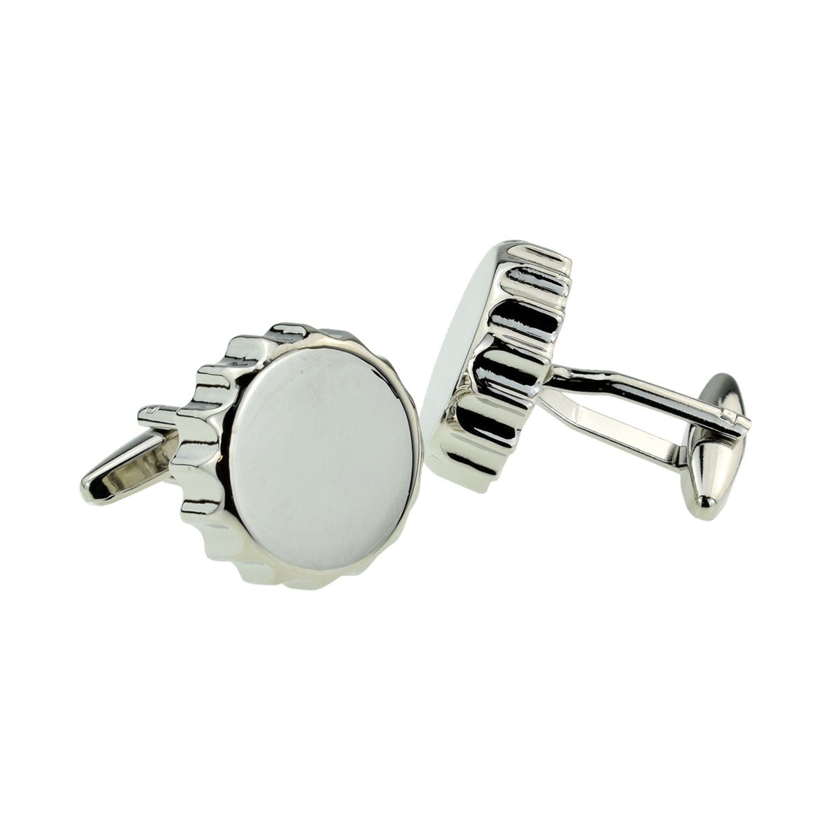 Silver Coloured Beer Bottle Top Cufflinks - Ashton and Finch