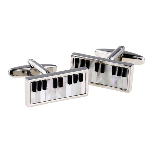 Mother of Pearl Insert Piano Keyboard Cufflinks - Ashton and Finch