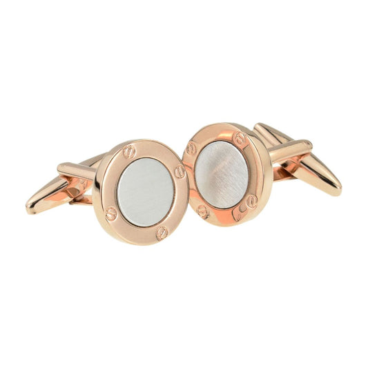 Rose Gold and Silver Two Tone Porthole Style Cufflinks - Ashton and Finch