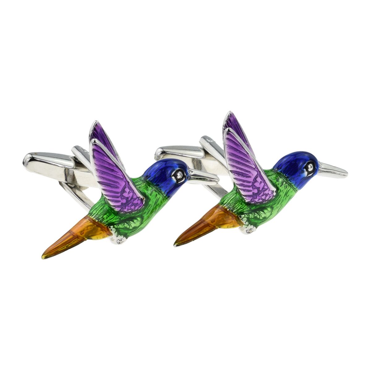 Multicoloured Hummingbird in Flight Cufflinks - Ashton and Finch