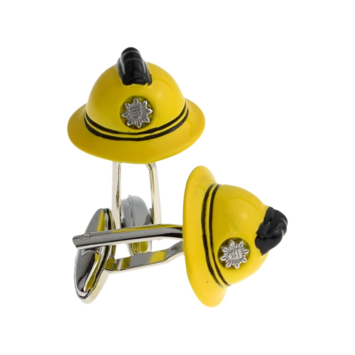 Yellow Firemans Helmet Cufflinks - Ashton and Finch