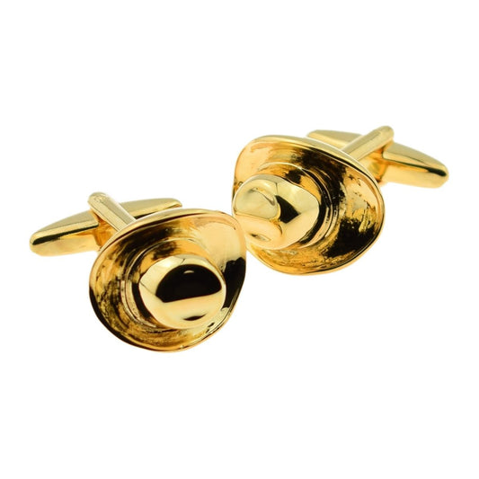 Gold Plated Cowboy Hat Cufflinks - Ashton and Finch