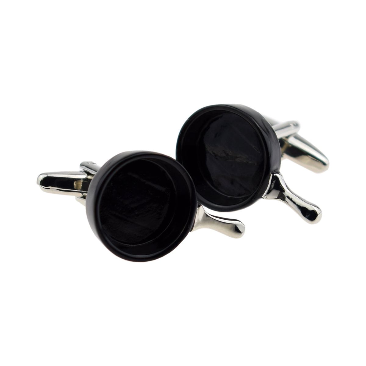 Black & Silver Frying Pan Design Cufflinks - Ashton and Finch