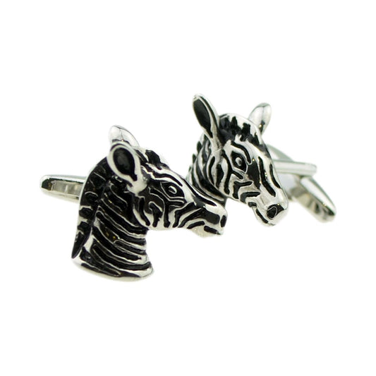 Detailed Zebra Head Cufflinks - Ashton and Finch