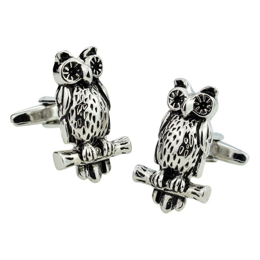 Large Owl on a Perch Cufflinks - Ashton and Finch