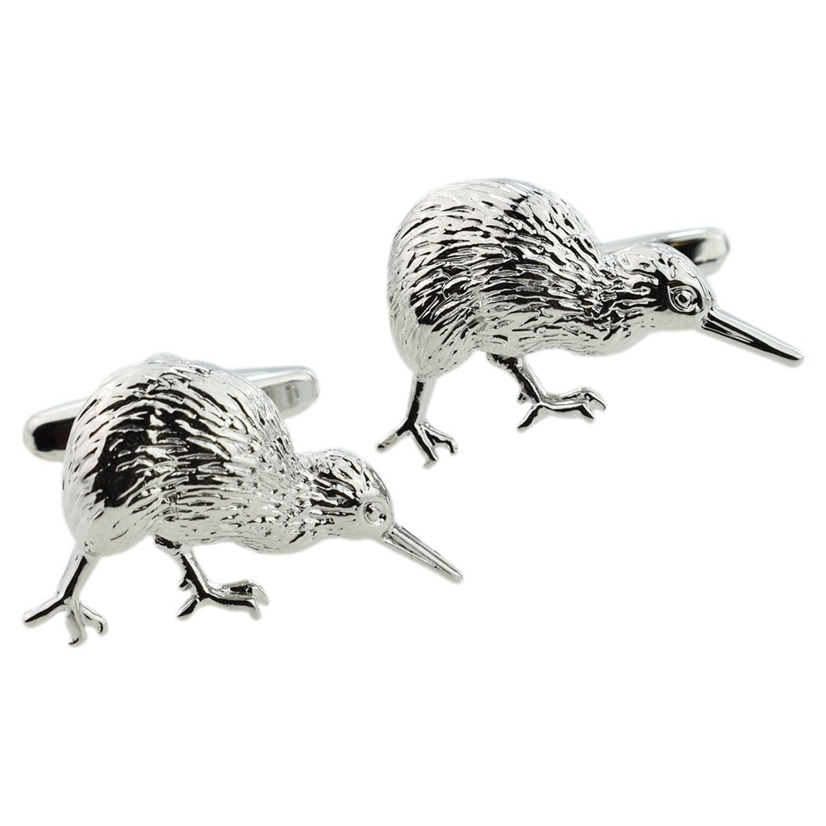 New Zealand Kiwi Design Rhodium Plated Cufflinks - Ashton and Finch