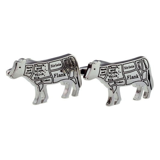 Butchers Cuts of Beef Cow Cufflinks - Ashton and Finch
