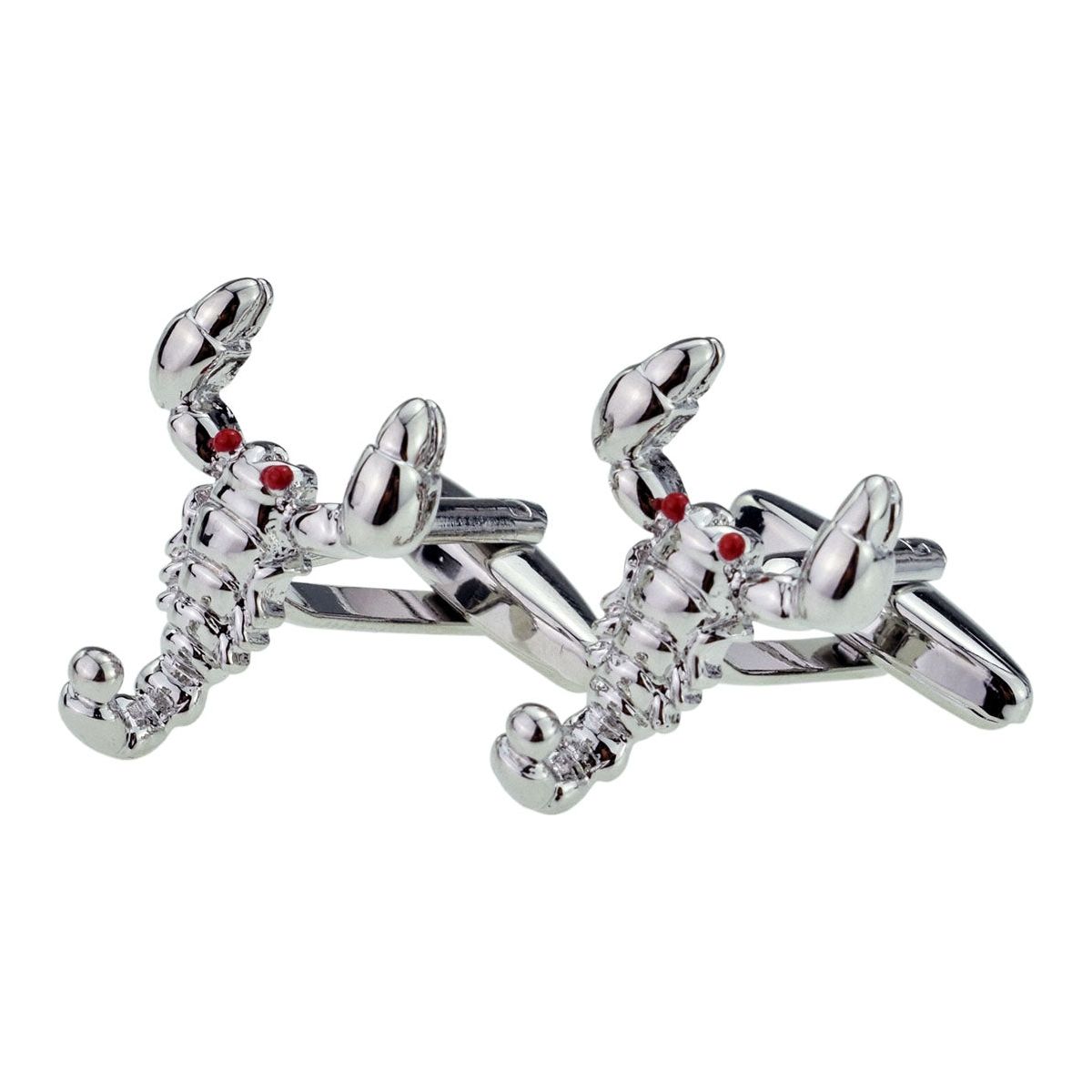 High Detailed Scorpion Cufflinks with Red Enamel Eyes - Ashton and Finch