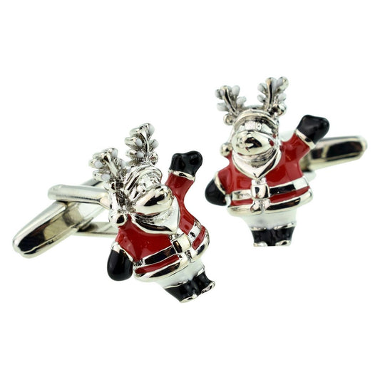 Rudolph the Red Nosed Reindeer as Father Christmas Cufflinks - Ashton and Finch