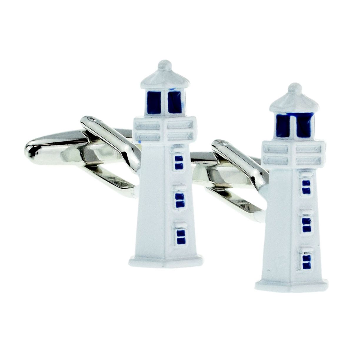 Traditional White Lighthouse Cufflinks - Ashton and Finch