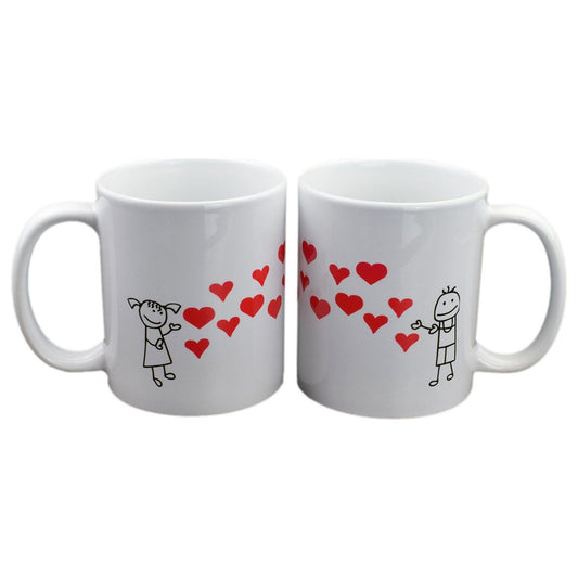 With Love Hearts From Her to Him or Him to Her Design Mug - Ashton and Finch