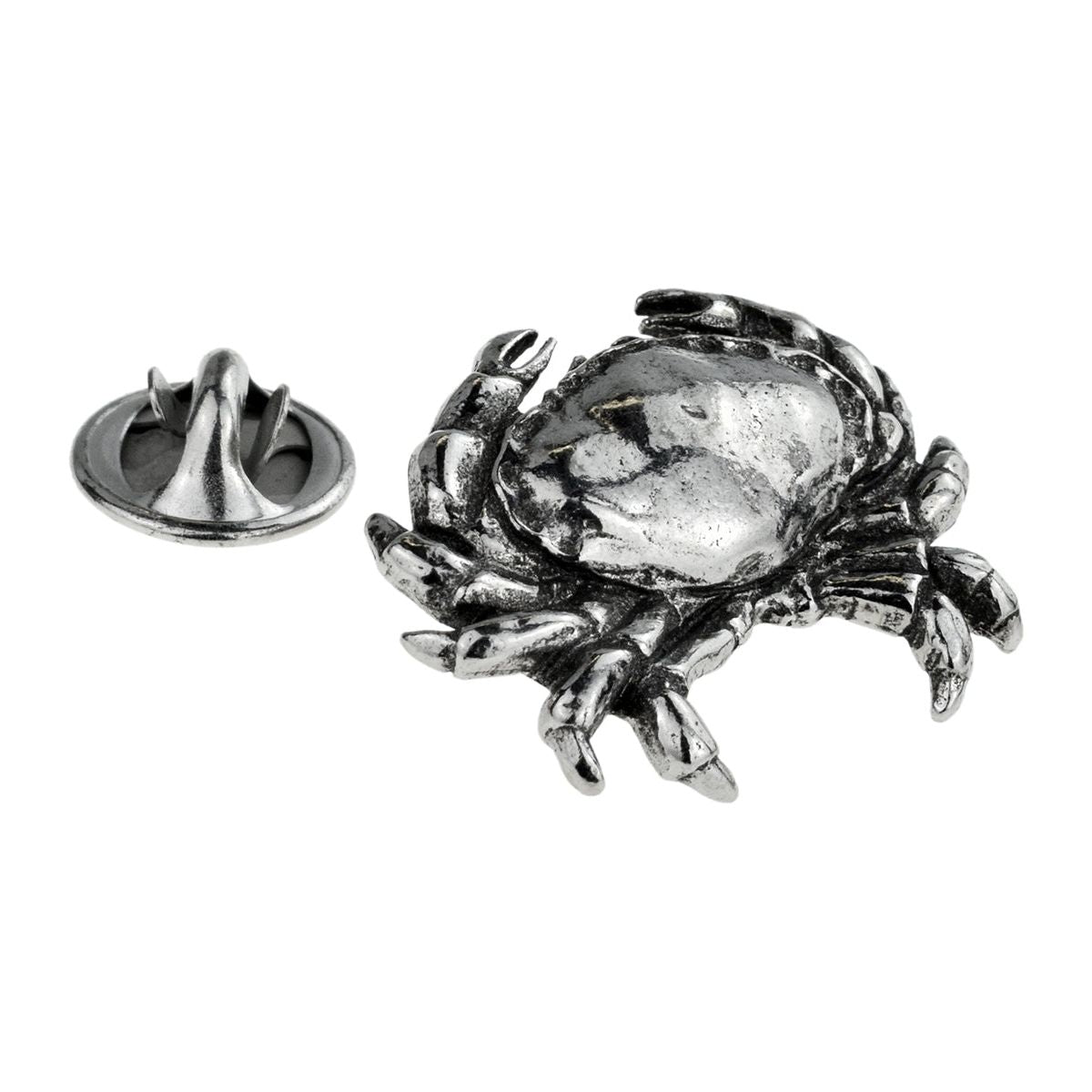 Crab Design Pewter Lapel Pin Badge - Ashton and Finch