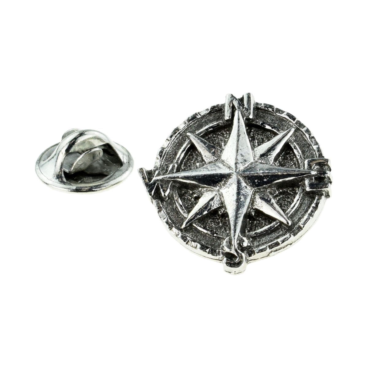 Nautical Compass Pewter Lapel Pin Badge - Ashton and Finch
