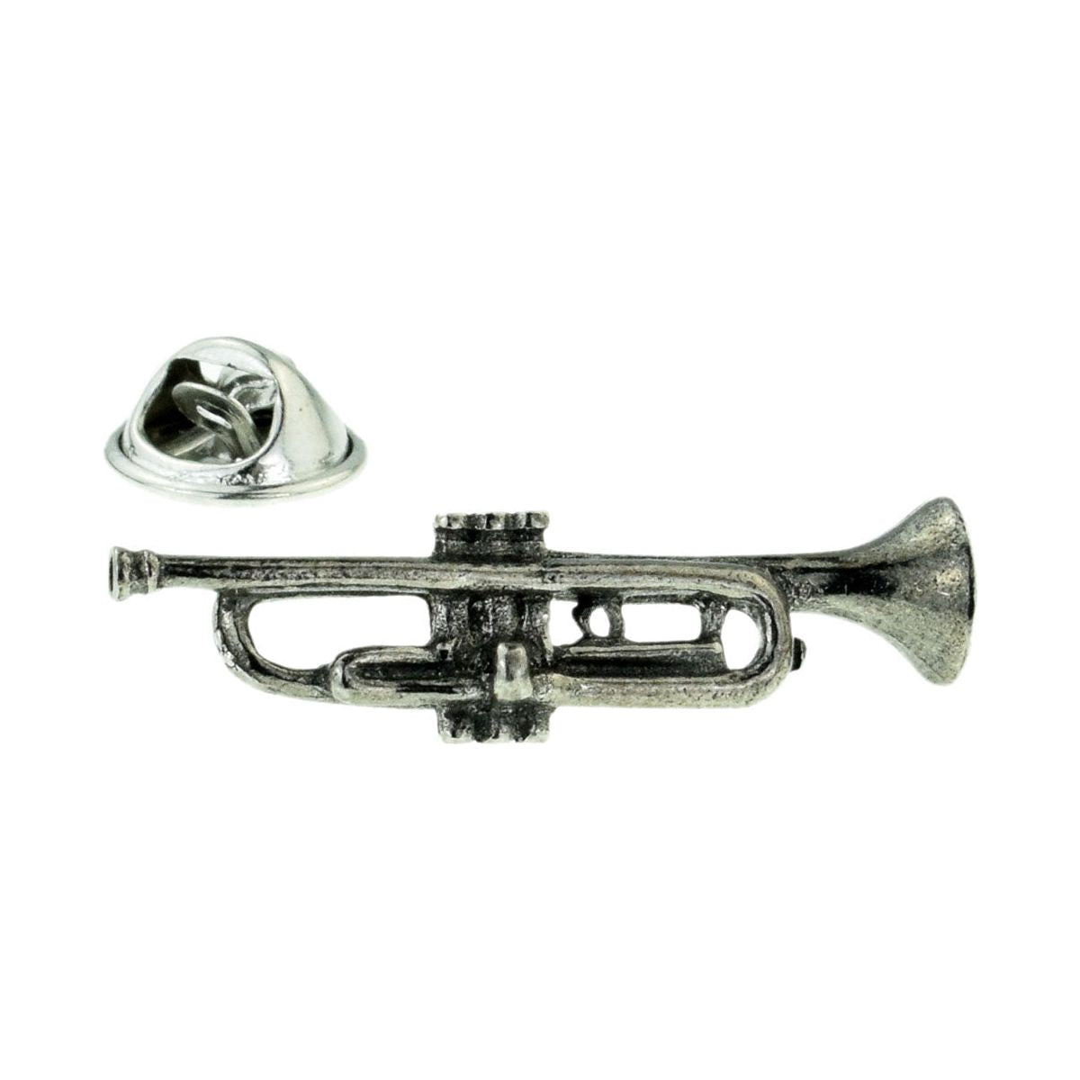 Trumpet Pewter Lapel Pin Badge - Ashton and Finch