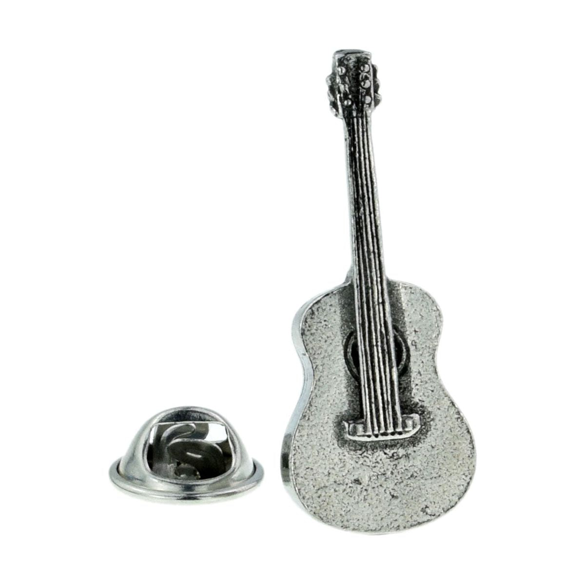 Pewter Acoustic Guitar Lapel Pin Badge - Ashton and Finch