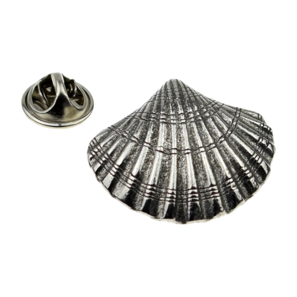 Scallop / Cockleshell Pewter Lapel Pin Badge - Ashton and Finch