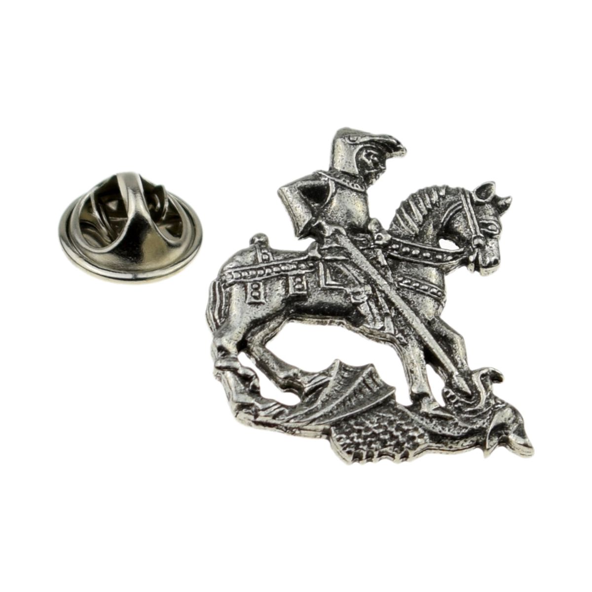 St George & the Dragon Pewter Lapel Pin Badge - Ashton and Finch