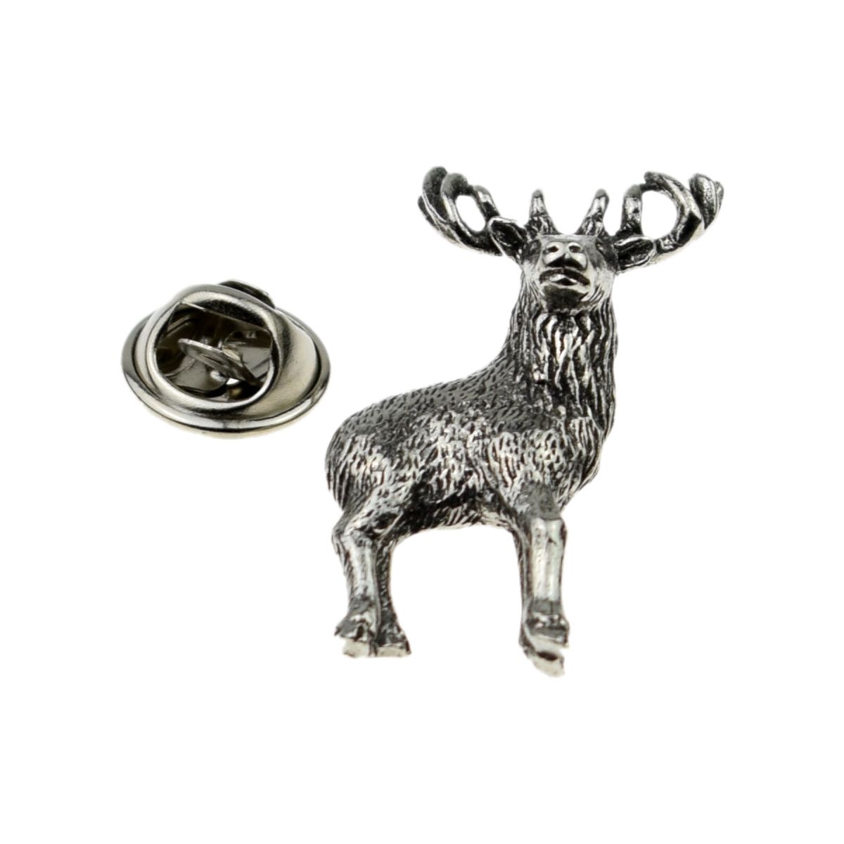 Standing Stag Pewter Lapel Pin Badge - Ashton and Finch